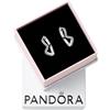 PANDORA Timeless Orecchini a cerchio con onda brillante in argento Sterling con zirconi cubici trasparenti, Cerchi D'Onda Scintillanti