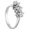 Preziosionline anello trilogy in oro bianco 18 kt diamanti 0,20 taglio brillante colore g taglio eccellent misura 11