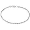 Tuscany Silver Bracciale da Donna in Argento Sterling con Catena Rope Diamond Cut da 18 cm/7