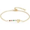 ALBERTBAND Cavigliera Con Pietra Di Nascita Donna Cavigliera Cuore Regolabile Con Pietre Di Nascita Simulate Bracciale Caviglia Personalizzato Regalo Per Moglie Fidanzata Mamma Figlia