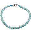 Spadarella Gioielli Spadarella bracciale con 2 anellini in argento e pietre naturali turchese tonda da 3 mm.Prodotto artigianale.Made in Italy.Unisex.Lunghezza 19cm.