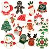 SANNIX Spille di Natale, 15 spille natalizie da bavero, spille natalizie a forma di Babbo Natale, pupazzo di neve, fiocco di neve, per vestiti, borse, cappelli, accessori