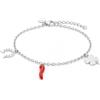 Louis Ciocchetti dal 1887 Louis Ciocchetti Bracciale in Acciaio con Corno Portafortuna - Bracciale Regolabile Uomo e Donna con Chiusura a Moschettone, Lunghezza 16 cm + 5 cm
