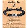EFVISD Braccialetto da calcio, calcio, basket, baseball, hockey, regalo per ragazzi, giocatori, amanti della squadra, figlio, nipote, fratello, nipote, amico, come compleanno, San Valentino, laurea