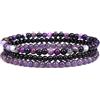 Self-Discovery Mala Set di Braccialetti con Cristalli Guaritrici per Donne - Gioielli con Perle da 4mm Elastici, Regalo Spirituale (Ametista)