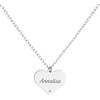 Collana dream Collana Cuore Personalizzata con Nome - Acciaio Inossidabile con Brillantino - Ciondolo Cuore 20x25 mm Inciso - Regalo per Donna, Fidanzata, Mamma, Moglie, Compleanno, Anniversario