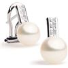 SECRET & YOU Orecchini Donna Perle Coltivate d'Acqua Dolce e Zirconi | Design Tu ed Io | Argento 925 Rodiato