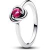 PANDORA Anello da donna in argento Sterling Cerchio Eternity Rosa 192993C10, Estándar, Metallo, Nessuna pietra preziosa