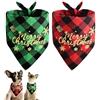 Viojrlly 2 Bandana per Cani di Natale, Rosa, Verde, Fazzoletto Triangolo a Animali Domestici Natalizi Natalizia Bandana per a quadri Cane Plaid Natalizio Sciarpa per Animali Regolabili Lavabili (C)