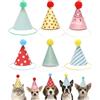 FIQLUL 6 Pezzi Cappellini Compleanno per Cani e Gatti, Cappellino per Cani Piccoli e Animali Domestici con Cordino Regolabile, Cappello Cane per Festa di Compleanno, Foto e Party, 6 Fantasie