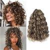 MLETULIPS MLETUILPS Pre Looped Ocean Wave Crochet Hair, 8 extension per capelli all'uncinetto, stile bohémien, ricci, sintetici, trecce a onde profonde per donna, 4H27#, 30 cm