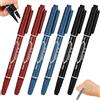 Hperu 6 pennarelli per tatuaggi per pelle 5.4 Penna all'henné a doppia testa con punta spessa e fine Pennarelli per pelle portatili per tatuaggi, rosso + nero + blu - penna per