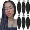 Xusuperb Pre-Stretched 1B Black Braiding Hair, 20 Pollici Easy Braids Extension, Kanekalon Sintetici da Intrecciare, 6 Confezioni di Morbidi Nodi Yaki Intrecciati