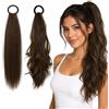 ARYIMYDP Confezione da 2 Code di Cavallo in Capelli Veri 50cm, Marrone Chiaro - Posticcio Naturale, Extension Facile per Volume e Lunghezza