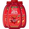 Garnier Ultra Dolce Shampoo Protezione Colore per Capelli Colorati o con Meches Olio d'Argan e Mirtillo Rosso Nutriente Ravvivante Protettivo con Estratti di Origine Naturale - 3 Flaconi da 400ml