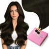 YoungSee Extension con nanoanello, capelli veri, colore castano moka, nano-anellini, lisci, invisibili, 45 cm, 50 g, 4A