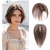 EREE HAIR Topper per capelli umani lisci da 25,4 cm, da donna, con capelli diradati, traspirante, 2,8 x 10,9 cm, base in pizzo fatto a mano, con clip nella parte superiore, per uso quotidiano, frangia