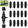 AOOWU 15 pcs Connettore Tubo a 3-Vie da Giardino, Barb Joints Connectors, DIY Irrigation Systems, Adatto per Aiuole e Prati