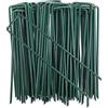 AGAKY Picchetti Giardino Verde, Telo Pacciamatura Zincato Anti Ruggine a Forma di U, per Recinzione, Reti, Erba Sintetica (50 Pezzi, Ø 3 mm)