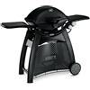 Weber Q3200 Barbecue Gas + Carrello + Ripiani Laterali ripiegabili, Superficie di Cottura 63 x 45 cm, 2 Bruciatori, Griglia in ghisa Smaltata in 2 Pezzi, termometro Coperchio e Lampada-Nero(57010029)