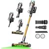 Vexilar 14pro - Aspirapolvere senza fili con snodo flessibile, LED verde, touchscreen, autoportante, anti-groviglio, per pavimenti duri (blu zaffiro)