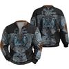 Duohropke Pullover da uomo con albero della vita celtico vichingo, felpa 3D Yggdrasil, maglia a maniche lunghe con cerniera, stile nordico, medievale, invernale, 14 Blu, 3XL