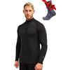 Merino.tech Maglione Lana Merino Uomo Mezza Zip - Intimo Termico Lana Merino Leggero, Medio, Pesante e Calzini (Large, 250 Charcoal Grey)