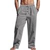 TRFIC Pantaloni da uomo in lino leggeri con coulisse tasche elastiche in vita vestibilità ampia gambe dritte estate spiaggia yoga