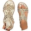 Generico Sandali Donna Estive - Eleganti Sandali Gioiello Comode Bassi Sandalo con Strass Bohemia Flip Flops Mare Ciabatte Open Toe Tacco Basso Sandalo