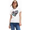 Desigual Maglietta da Donna a Maniche Corte in Maglia