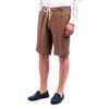 VEQUÈ Bermuda Uomo 100% Lino Made in Italy Pantaloni Pinces Corti Pantaloncini Casual Coulisse Eleganti