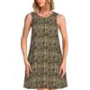 ERCgad Abito estivo senza maniche da donna con stampa mimetica gialla e verde per spiaggia, fine settimana, vacanze, abbigliamento casual quotidiano, Nero , 3XL