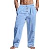 TRFIC Pantaloni da uomo in lino leggeri con coulisse tasche elastiche in vita vestibilità ampia gambe dritte estate spiaggia yoga