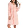 Marvmys Camicia Notte Donna Cotone Corta Cardigan con Scollo V Bottoni Donna Adatto Leggero e Confortevole per Il Parto Ospedaliero Quotidiano per L'Allattamento Seno Rosa-Manica Lunga XL
