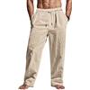 TRFIC Pantaloni da uomo in lino leggeri con coulisse tasche elastiche in vita vestibilità ampia gambe dritte estate spiaggia yoga