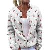 Generico Cardigan Donna Elegante Maglione con Bottoni Stampa Floreale Boho Vintage | Maglia a Manica Lunga con Fiori Colorati, Giacca Casual da Giorno, Outfit Retrò Primavera, Comodo Capo per Festa e Lavoro