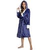 Tuopuda Accappatoio Donna con Cappuccio 2 Tasche Pigiama Kimono Vestaglia Camicia da Notte con Cintura Scollo a V Camice da Notte Nightdress per Sposa al Nubilato/Matrimoni/Feste