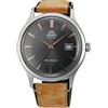 Orient Bambino Version 4 FAC08003A0 - Segnatempo da sera elegante da uomo, con movimento automatico giapponese, cassa in acciaio INOX e cinturino in pelle, colore: marrone