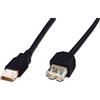Digitus Cavo USB2 A/A M/F 3.00m nero [AK-300202-030-S]