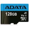 Adata 128GB Scheda microSDXC Adata Micro Pemier (2in1) UHS-I CL10 A1 V10 AUSDX128GUICL10A1-R [AUSDX128GUICL10A1-RA]