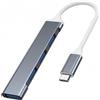 VAKOSS Hub usb Vakoss TC-4125X Usb-C 4 porte 1xUsb 3.0/3xUsb 2.0 Argento [TC-4125X]