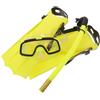 TEHAUX Set da Snorkeling per Festa Estiva Pinne, Tubo, Occhialini | Taglia Scarpa 30-35, Pvc PC Pp Eva, Campo Visivo Esteso e Leggerezza, Mare e Piscina