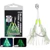 TAZIZI 2 ganci per pesca in acqua salata con doppio assistente jigging | Ami da pesca doppi, ganci luminosi, luminosi, lenti e a caduta rapida, facili da usare, accessori per attrezzi