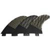YueShengYCHUANG da Surf Tri Fins Pinna Tavola da Surf Deriva Thruster con Tre per Spinta E Controllo Fibra di Vetro E Carbonio a Nido d'Ape Montaggio Rapido Doppio, Grigio, Size to 1