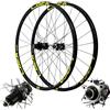KUNYOS MTB Ruote Ciclismo 26 Pollici/27,5/29 Pollici, Cerchio Montagna, Doppia Parete Bicicletta Sgancio Rapido 24 Fori Freno A Disco 8/9/10/11/12 velocità, Ruote Sgancio Rapido,d'oro,29inch