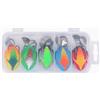 Drawup Esca a forma di rana in PVC, 5 pezzi, 3,8 cm, realistica, 3D, occhi da pesca