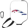 YQxwJL Copertura per pagaia da pickleball in neoprene con stampa mappa della bandiera cubana con tasca in rete e moschettone