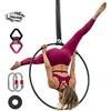 Generic Cerchio aereo per performance circense, attrezzatura da ginnastica a punto singolo, cerchi pilates, allenamento di danza fitness, diametro 90 cm, resistente e leggero