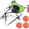 TOPBATHY Canestro da Basket per Trampolino con 3 Mini Palline e Pompa, Design Versatile Oxford e Rete Pe, Facile Installazione in Giardino e Cortile