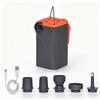 BTBEMO Mini pompa ad aria elettrica 3 in 1 per gonfiabili, pompa ad aria portatile con luce da campeggio e 5 ugelli, pompa elettrica per piscine, materasso, materassino per dormire